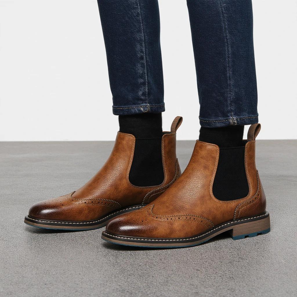 Boots Men Comfortable Brand Fashion 2026 Boots Leather