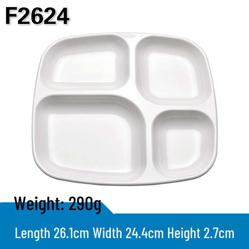 Thickened Melamine Multi-Compartment Meal Tray: Six & Three-Compartment Options for School and Kindergarten Use.