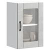 Kitchen Wall Cabinet with Glass Doors Concrete Gray