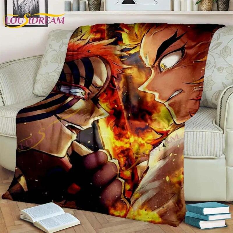 Japonské Anime Demon Slayer Deka Kreslená Deka Tomioka Giyuu Deka Potah na křeslo Deka Pohovka Přehoz přes postel Vějíř Dárek