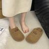 Korean Version of Thick-soled Lamb Wool Slippers Women's Outer Wear 2025 New Autumn and Winter Versatile Fashion One-word Plush Drag