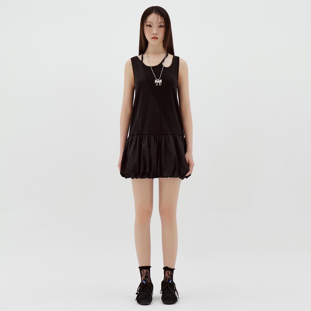 Lara Fox Mix Balloon Dress Black Bq2Wo004