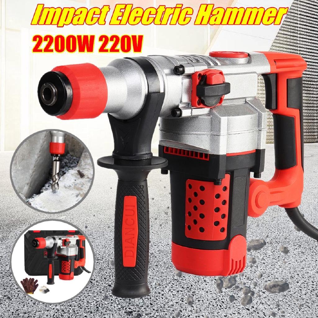 2200W 220V Heavy Impact Electric Hammer Concrete Breaker 30S Quickly Breaks Industrial Power Tools