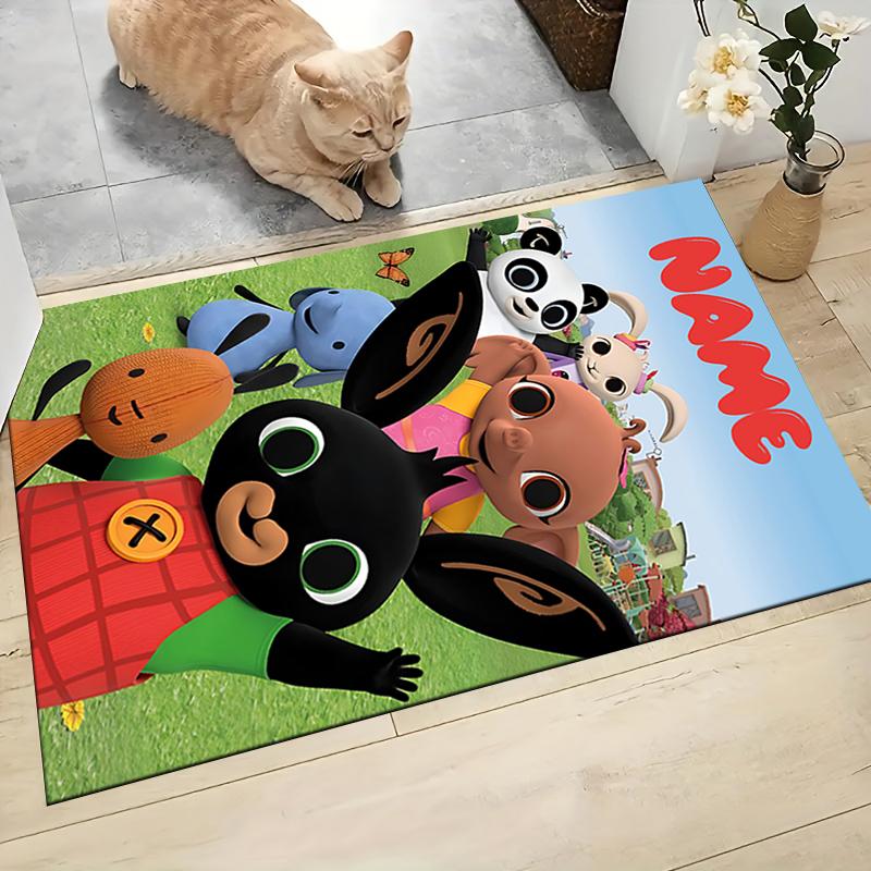 Custom Name BT21 Character Celebration Carpet Rug Customizable Soft Washable Anti-Slip Home Living Room Sofa Mats Personalized Rug. 0909154