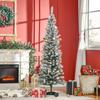 Artificial Christmas Tree, 210 Cm, Snow-covered PVC Branches, Foldable, Metal Stand, Green/white