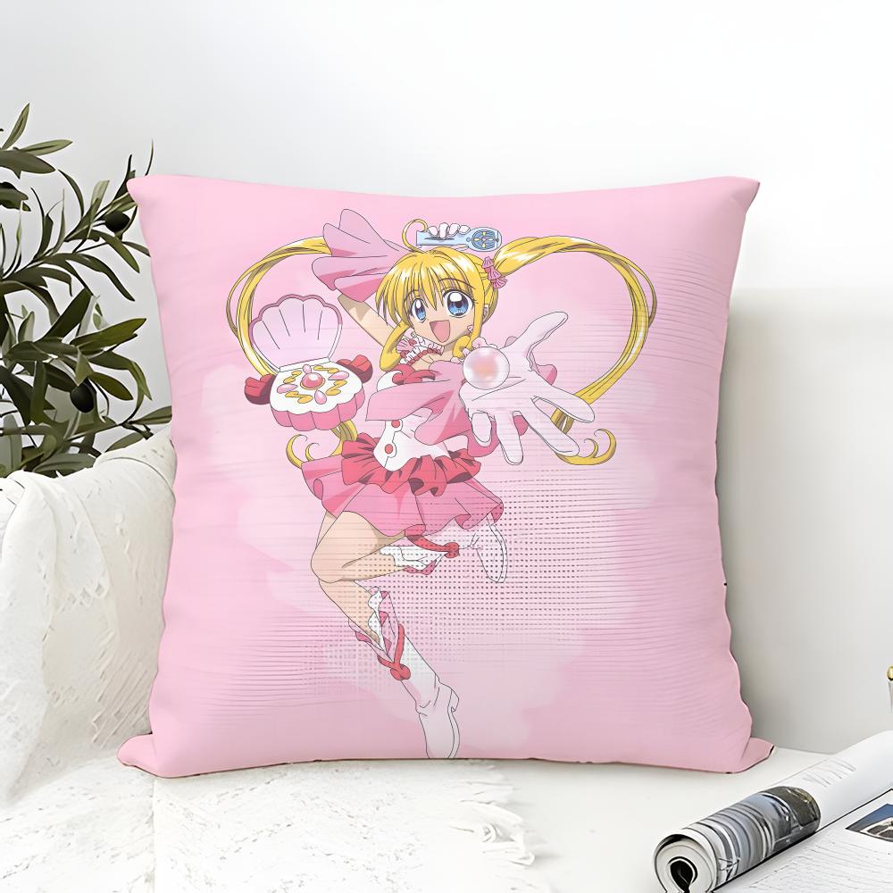 Comic Anime M-Mermaid Melody Pichi Pichi 2 Pillow Case Cotton Linen Fabric Square Zipper Pillowcase Home Decorative Living Room