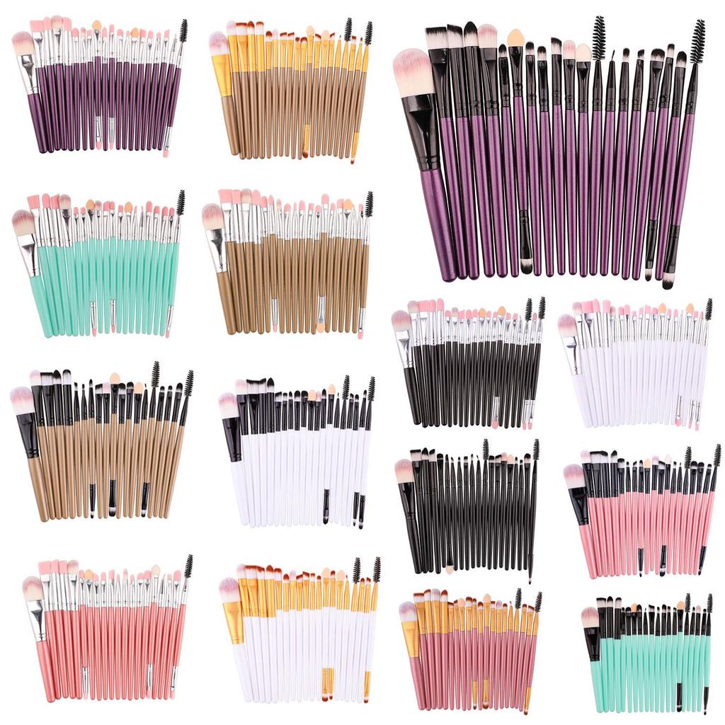 20-Piece Neutral Eyeshadow Brush Set with 24 Color Options