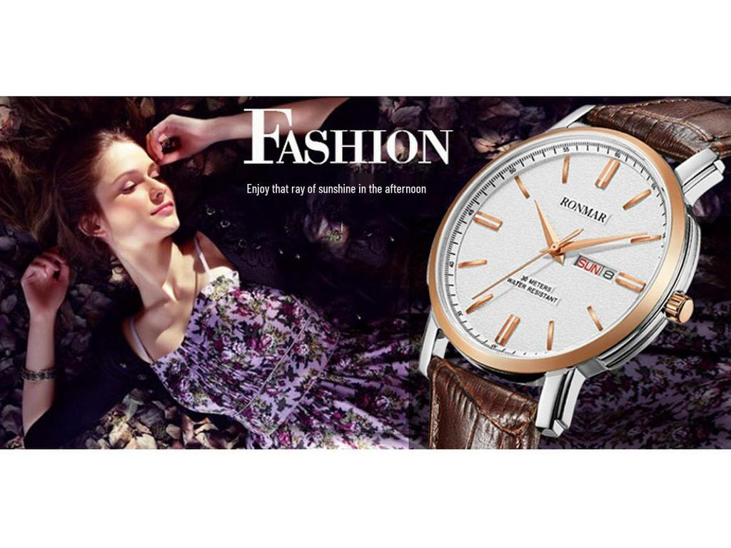 Unisex Waterproof Cowhide Strap Watch with Dual Calendar for Teens and Adults
