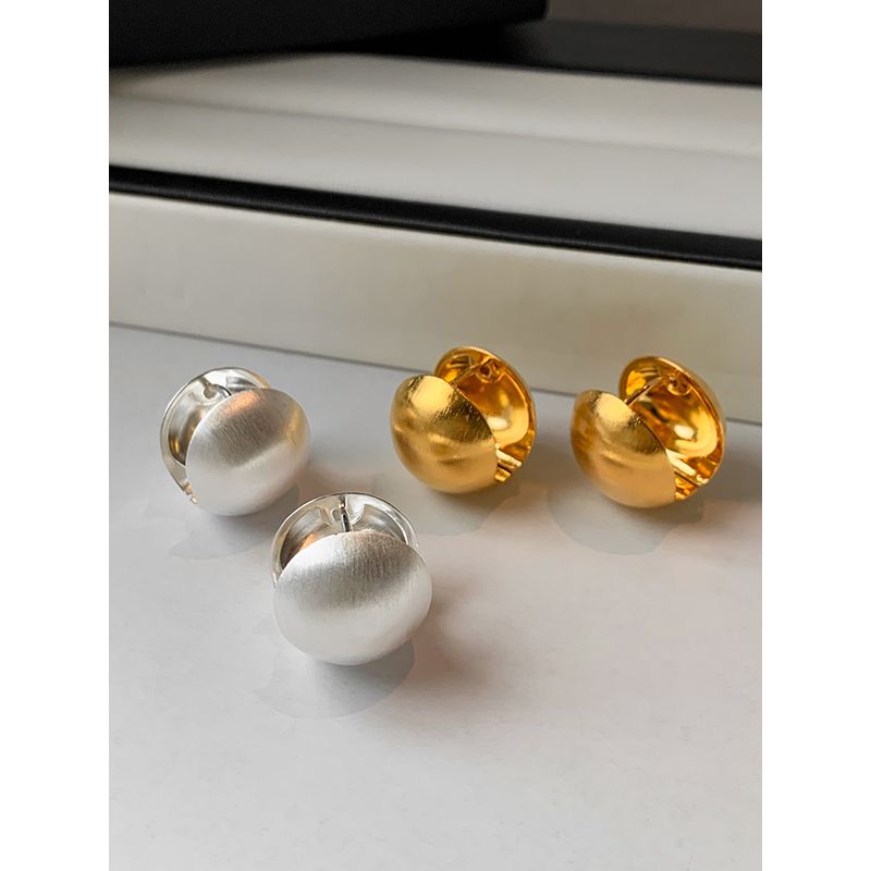 Women's Brushed Ball Shape Special-Interest Design Metal Earrings