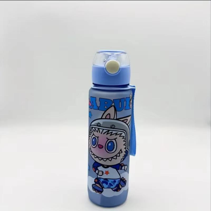 BPA-Free Visually Appealing Cartoon Water Bottle with Straw - Leak-Proof, Portable for Outdoor Sports, Fitness, Travel