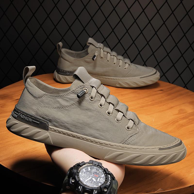 2025 spring new breathable ice silk old Beijing cloth shoes Korean version trendy versatile shoes men's casual canvas board shoes