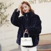 Autumn and winter thickened imitation fur coat stand-up collar imitation lamb wool zipper loose mink coat women's light style