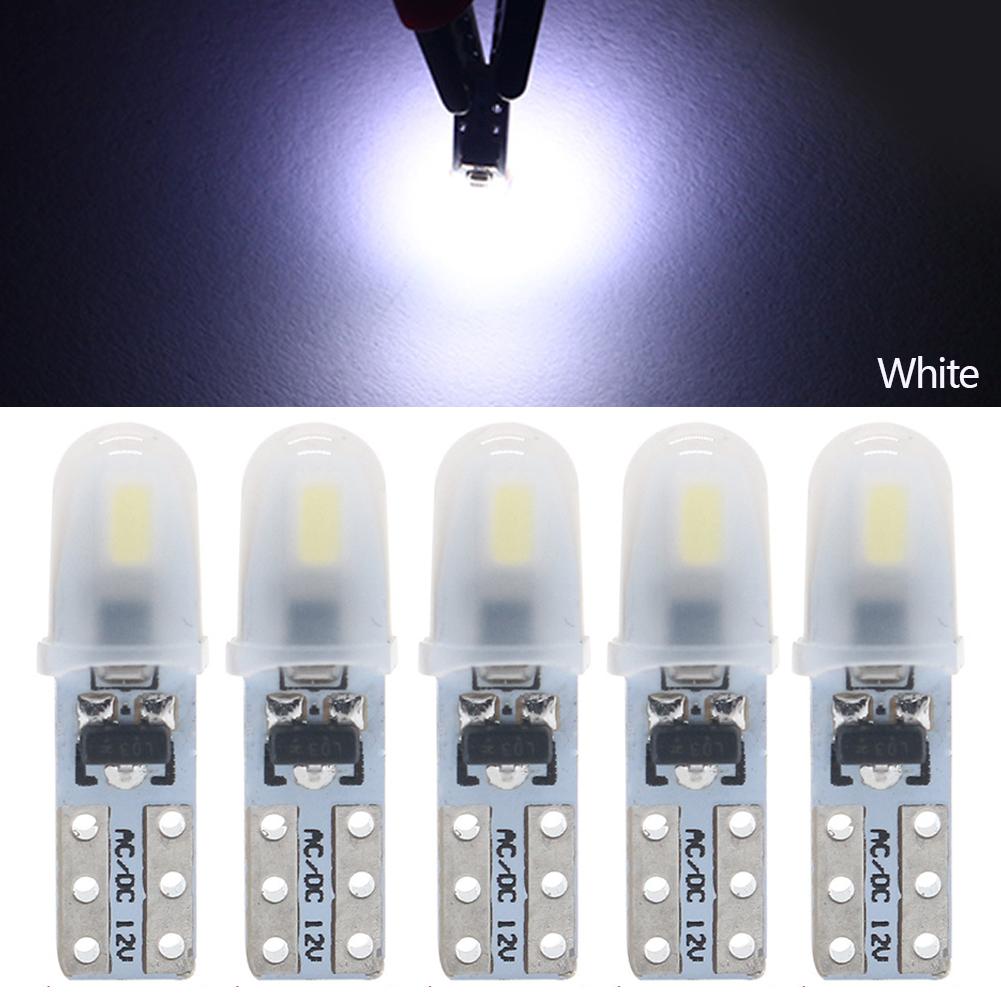 10 Peças T5 Luzes de Painel de Carro Automotivo 2 3014 SMD Lâmpada LED Branca 12V DC