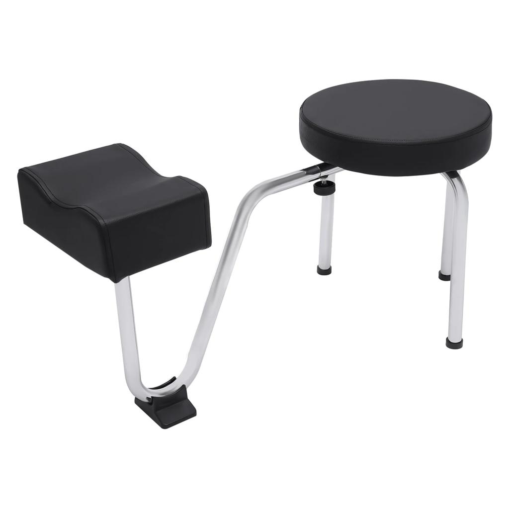 Sgabello Regolabile per Pedicure in Ferro con Poggiapiedi in PVC 22LBS di Carico Imbottitura Morbida in Cotone Antiscivolo per Salone Spa Manicurista