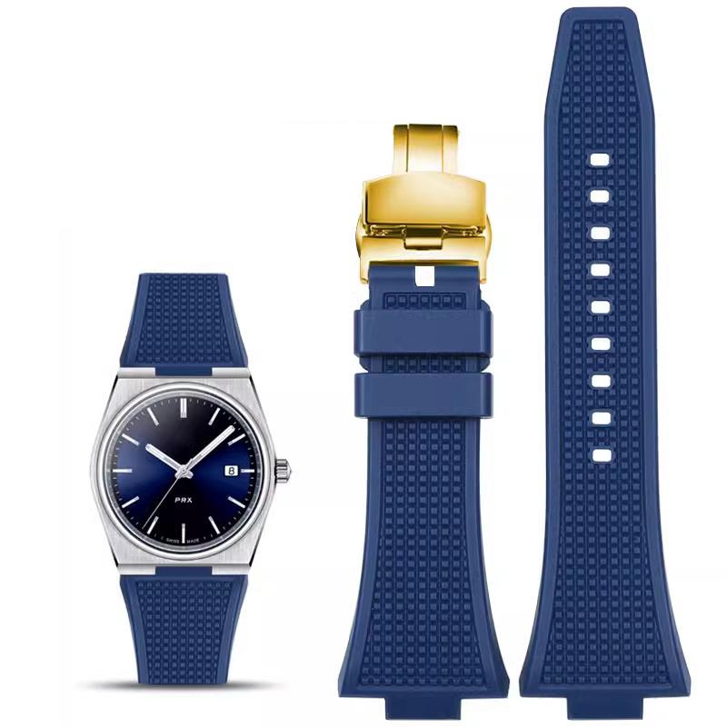 Watchband For Tissot PRX Series Super Player T137.407/T137.410 wristband Butterfly Buckle Men's High quality Watch Strap 26*12mm