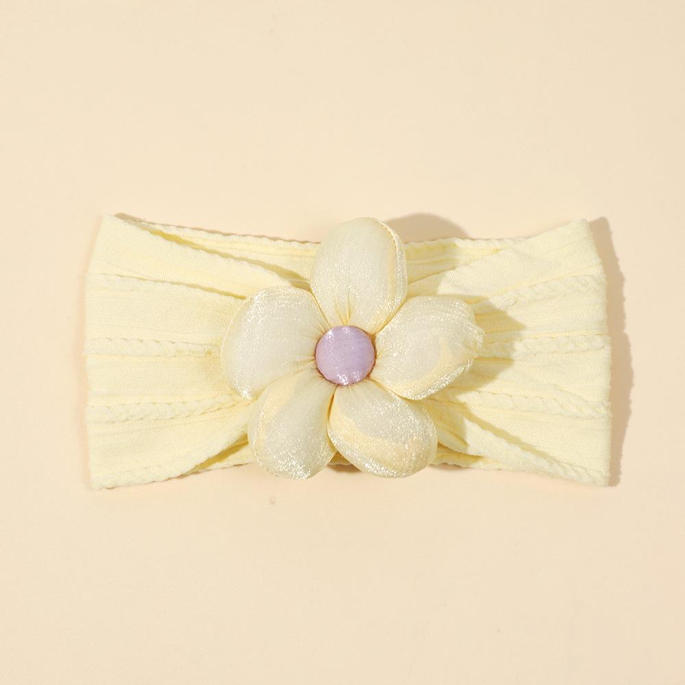 Europäisches & Amerikanisches Baby-Blumen-Stirnband - Einfarbig, Baumwollgefüllt, Fontanellschutz, Breites Band für Säuglinge.