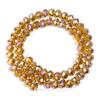 3/4/6/8/10mm Faceted Crystal Beads Gold Brown AB Glass Loose Beads For DIY Jewelry Making Handmade Bracelet Necklace Accessories