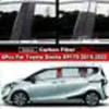 6Pcs Car Window Door Column B C Pillar Post Cover Trim For Toyota Sienta XP170 2015- Glossy Black/Carbon Fiber Sticker