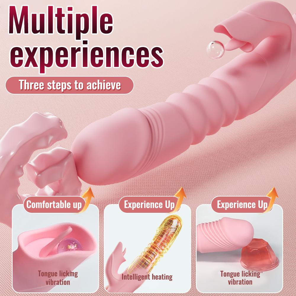 Telescopic Vibrator for Women Clitoral Vaginal Stimulation Tongue Licking Intelligent Heating G-spot Sex Toy Adult Erotic Toys