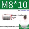 201 Stainless Steel Headless Set Screw - Flat End Socket Screw