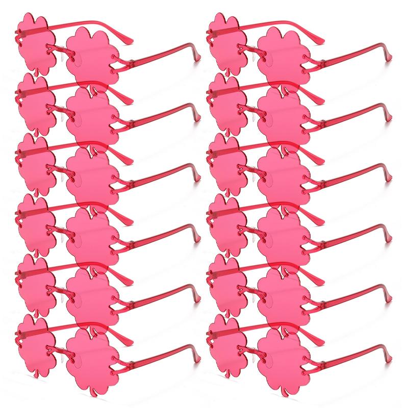 12 Pairs Per Set Fashion Rimless Floral Shades Women Candy Color Decor Party Sunglasses Ins Brand Design Sun Glasses