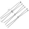 3pcs/Lot Stainless Steel Slide Bracelets Coulissant Adjustable Chains Bracelet with Rubber Beads for Jewelry Making Accessories