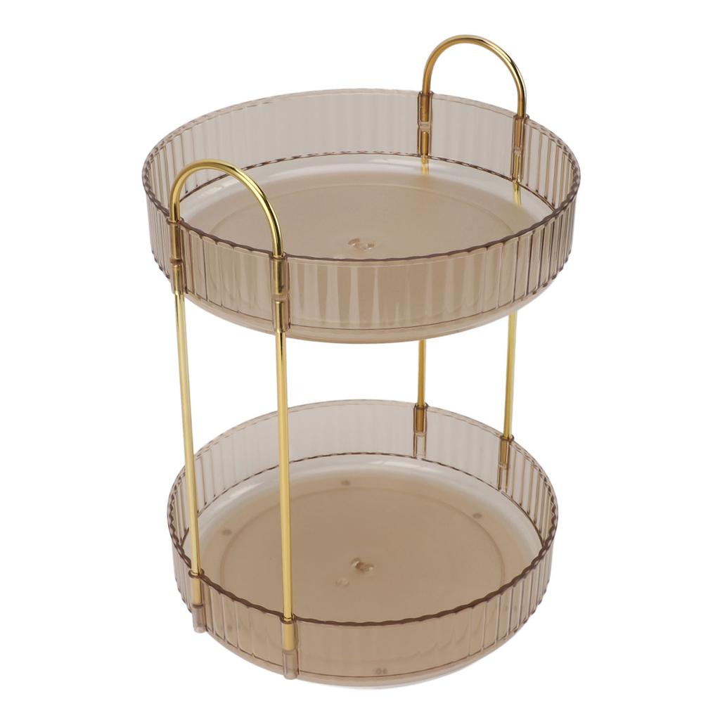 Makeup Organizer Rack 2 Tier 360 Deg Rotation Space Saving Cosmetic Countertop Organizer for