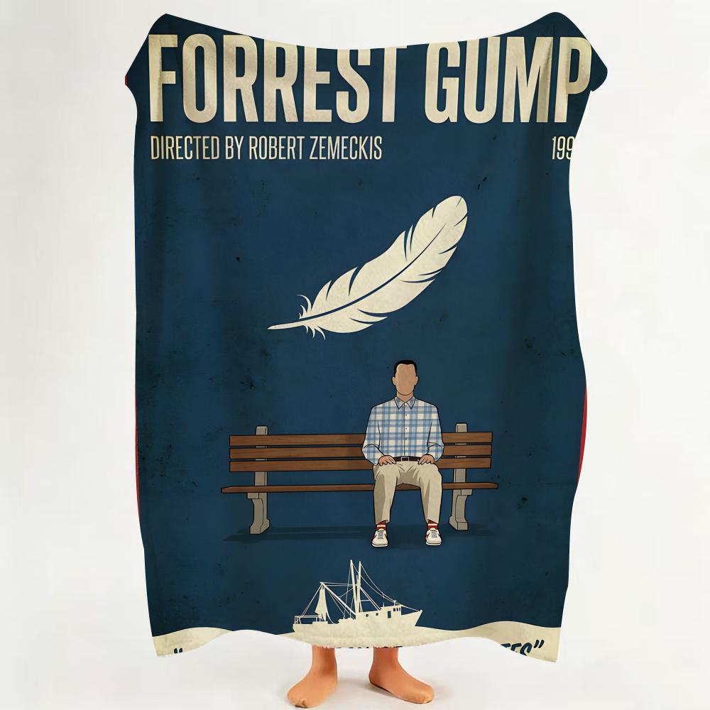 Movie F Forrest G Gump Throw Flannel Throw Blanket Suitable for Sofa Living Room Bedroom