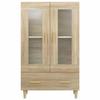 Buffet haut multi-rangement - UU - Chêne sonoma - 70x31x115 cm - Bois d'ingénierie C138