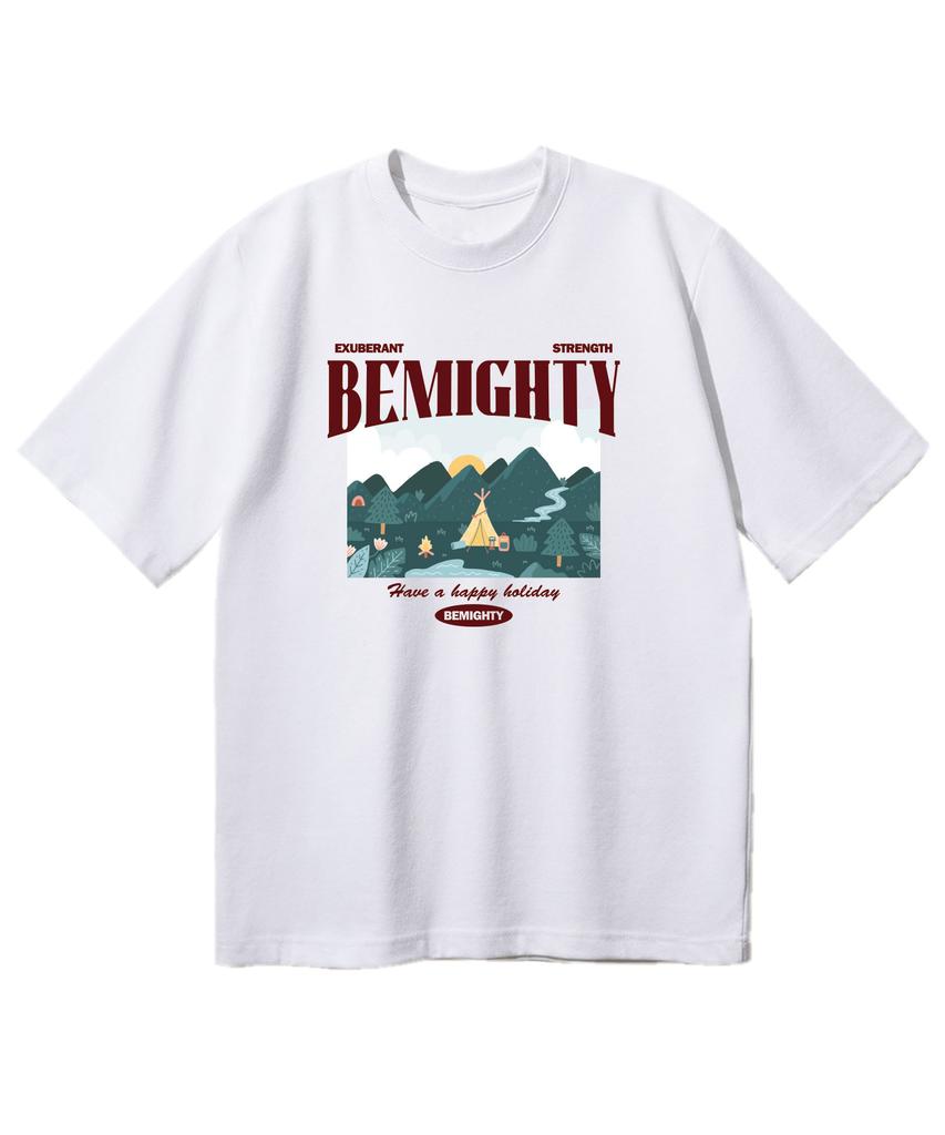BEMIGHTY Mountain Camp Oversized Short Sleeve T-Shirt [Dark Gray] (B Type)
