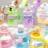 Ice Cream Floating Oil Liquid Keyring Quicksand Bottle Oil Liquid Keychain  Girl Gift