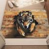 Great White Shark Printed Door Mat Vintage Wooden Board Stone Hole 2D Printed Carpet Living Room Bedroom Foyer Floor Mat