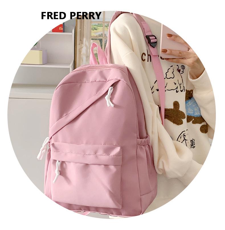 Korean Style Solid Color Nylon Lightweight Backpack - Versatile Casual Schoolbag for Students 2025, Unisex