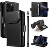 For iPhone 16 Pro Case with Multi-Card Holder and Strap PU Leather Phone Cover Stand