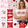 Valentinstag Kissenbezug, 17,71 x 17,71 Zoll, Winterferien-Thema, Sofa-Zierkissenbezug