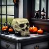 Halloween Totenkopf Blumentopf Harz Handwerk Dekorative Garten Totenkopf Skulptur Innen Außen Pflanzen Topf Halter Einzigartiges Design für Haus und Hof