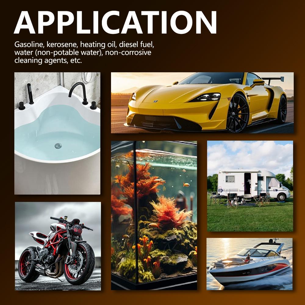 New Battery Powered Transfer Pump Motorcycle Car Gas Oil Pump With Flow Control Nozzle Liquid Tuning Fuel Pump Accessories