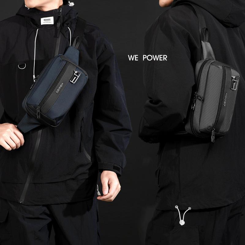 Minimalist Handheld Chest Bag Business Korean Style Men's Crossbody Bag Casual Sports Phone Shoulder Pouch