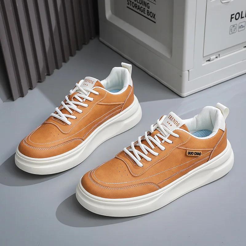 Modne Jesienne Męskie Buty Casual Modne Męskie Sneakersy Wytrzymałe Męskie Buty na Platformie 2024 Nowe Miękkie Męskie Buty Deskorolkowe Tenis Hombres