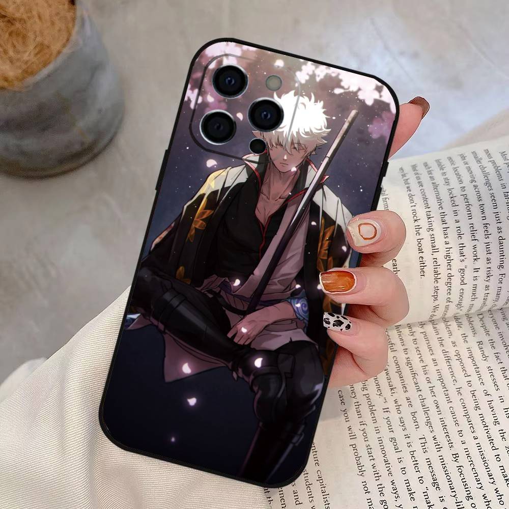 Gintama Gintoki Sakata Phone Case For iPhone 17, 16,15,14,13,12,11 Plus,Pro Max, Others Soft Black Cover