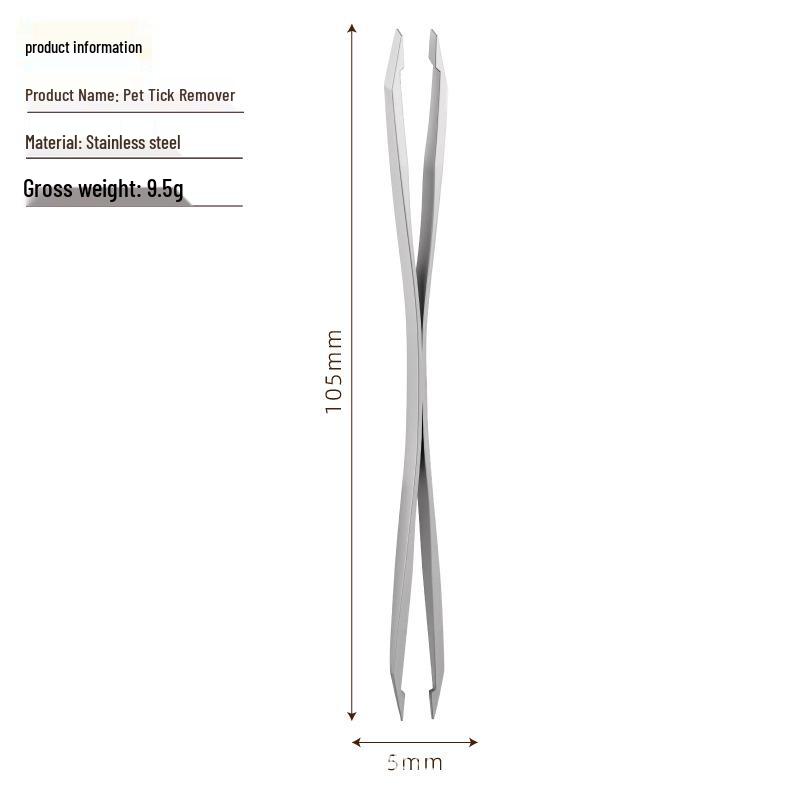 Stainless Steel Pet Tick & Flea Removal Fork for Dogs & Cats