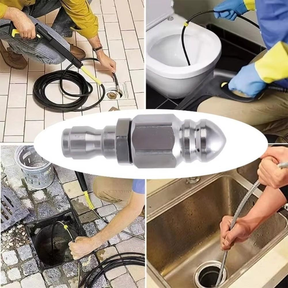 Drain Cleaning Pressure Washer Sewer Jetter Nozzle G1/4 " Pressure Drain Jetter Hose Nozzle