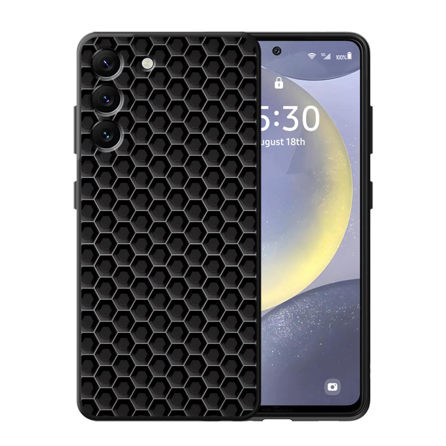 Geometrische Kohlefaserhülle für Samsung Galaxy A57 A23 A25 A37 A22 A55 A53 A35 A26 A52 A36 A32 A24 A73 A51 Handyhülle A72 A71