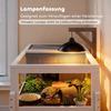 Wooden Tortoise Cage with Dual-Zone Habitat, Clear Panels, Openable Top, Metal Mesh, for Tortoises and Small Pets, Grey