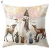 Throw Pillow Cover Xmas Theme Protective Single Side Printing Christmas Party Throw Cushion Cover Holiday Decoration Daily Use