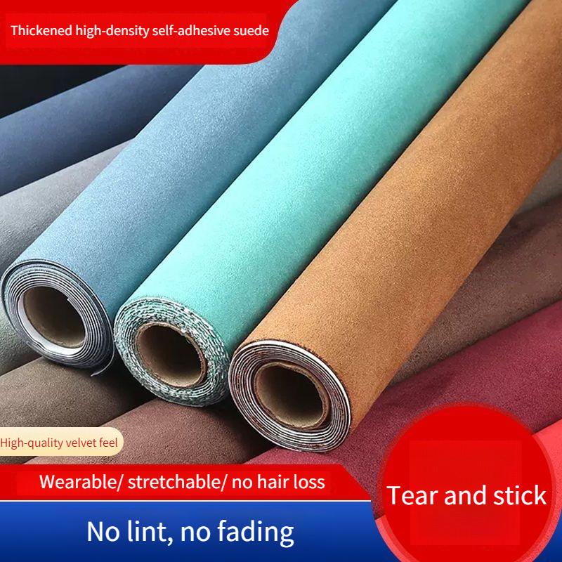 4 Sides Elastic Suede Fabric Self-adhesive Per Meter for Car Interior Jewelry Box Furniture Decoration Diy Sewing Smooth Cloth