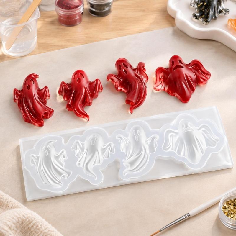 Halloween Resin Mold with Separate Cavities for Casting Pendants, Keychains, Magnets, and Themed Decorations in One Pour