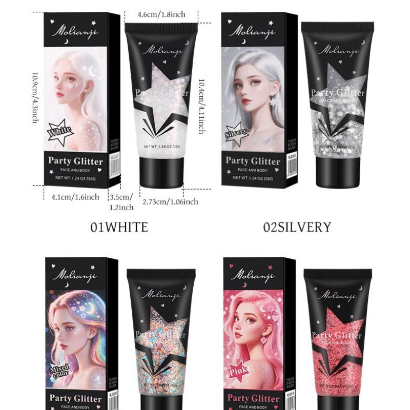 Ombre à paupières Gel Pailletée Nacrée - Maquillage Visage Scintillant pour Scène & Boîte de Nuit, Cosmétique Scintillant Pigmenté Longue Tenue