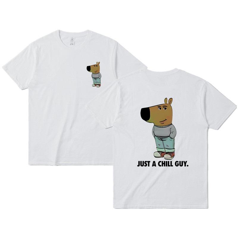 

Hiphop Style Cool and Bold Streetwear Calm Dog Foreign Hit Emoji Accessory Printed Tshirt for Men and Women S