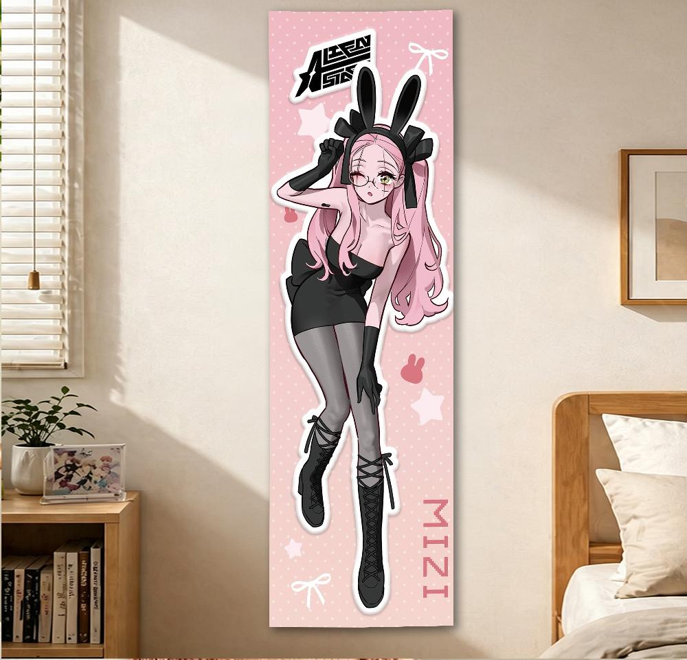A-Alien Stage Ivan & Mizi Bunny Girl Long Tapestry, Vertical Anime Wall Hanging For Bedroom, Door, Otaku Room Decor